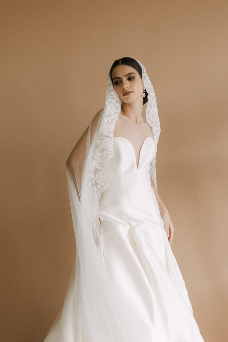 Encaje Novia Con Velo Velo De Novia Corto De Capas Encaje Boda