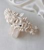 diadema mora ivory con flores de  pasta francesa y azahares 
bridal hairstyle headband 