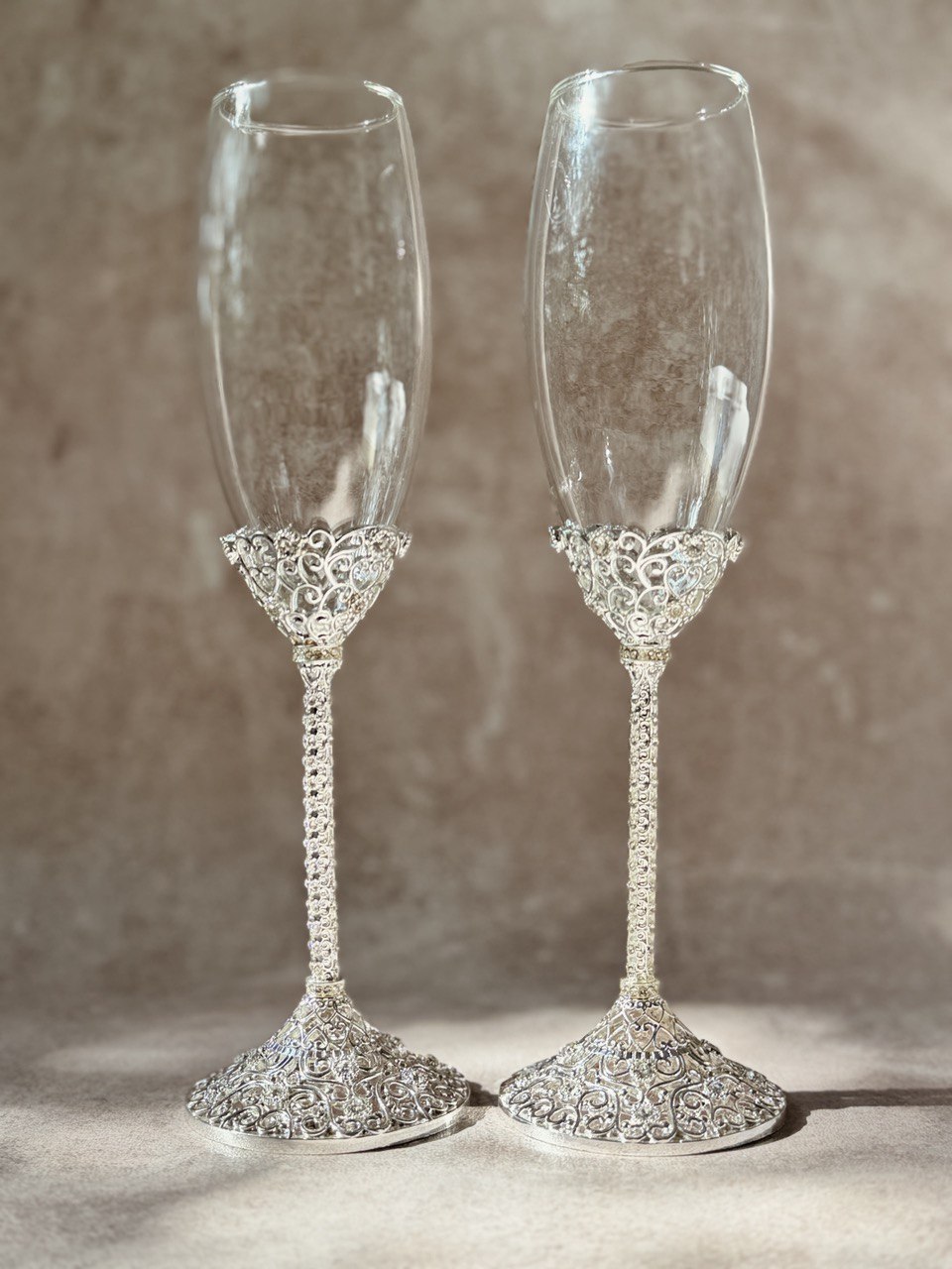 Set EBSET82 copas pala y cuchillo en chapa de plata con incrustación de cristal austriaco
Brindis Boda