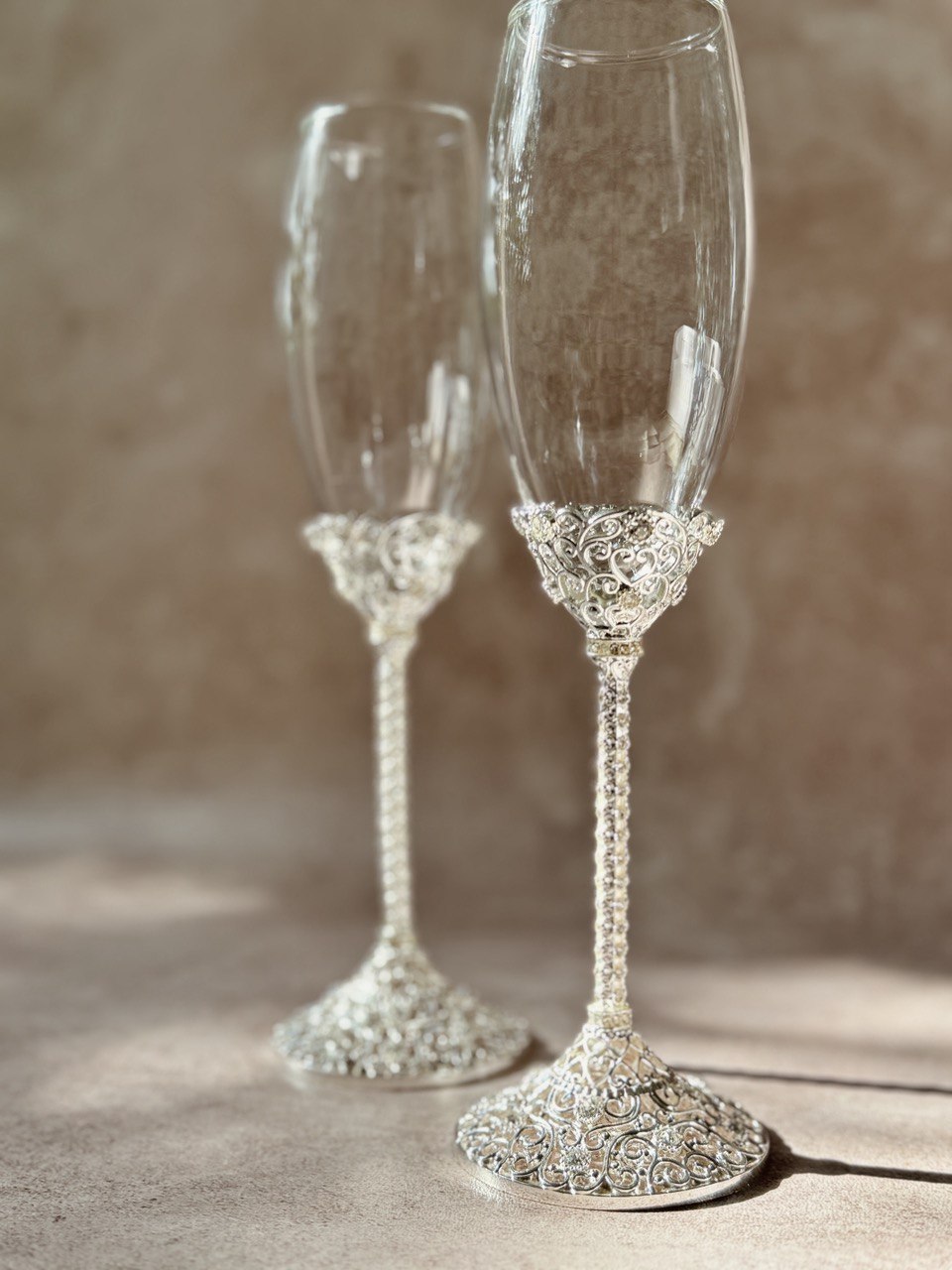 Set EBSET82 copas pala y cuchillo en chapa de plata con incrustación de cristal austriaco
Brindis Boda