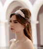tiara de quinceanera oro rosa con cristal austriaco