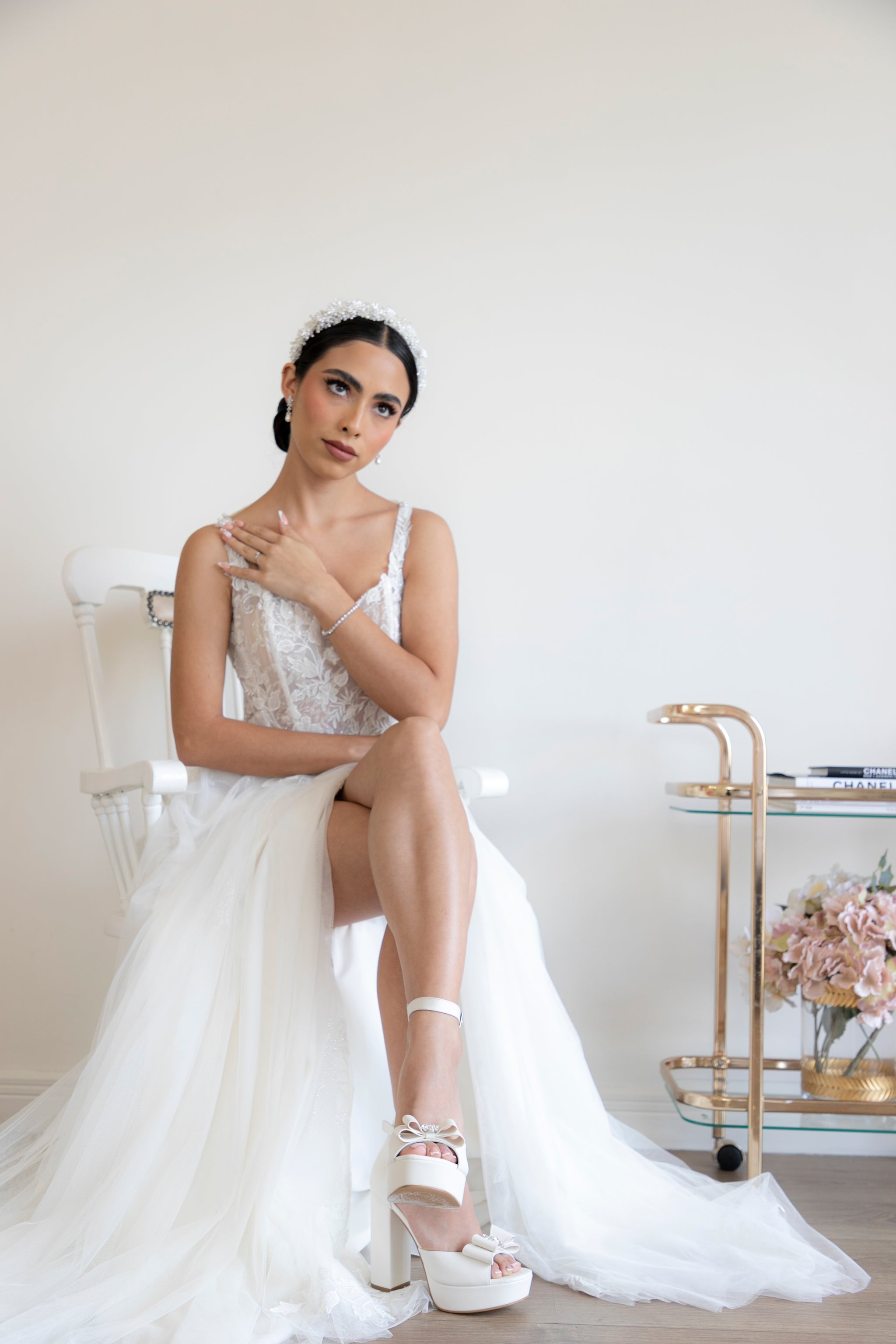 Zapatillas de Novia Teodora para Boda en Jardín con tacon ancho