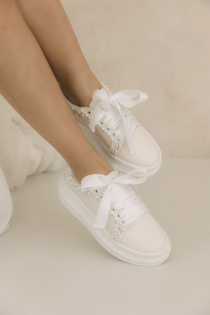 Boda Tenis Blancos Con Encaje Zapatillas Deportivas Tenis Para