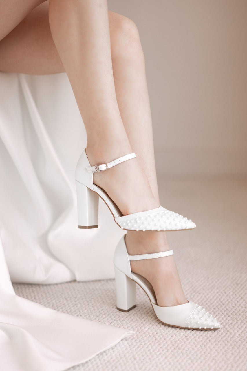 Tacon Grueso Zapatillas Cerradas Con Correa Tacon Grueso