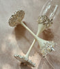 COPAS PARA BRINDIS DE NOVIOS CON PATRONES DE  FLORES E INCRISTACION DE CRISTALES