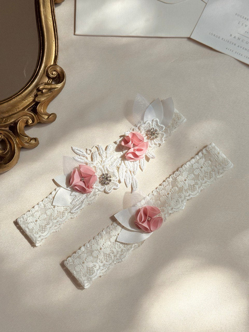 liga clover de novia color rosa