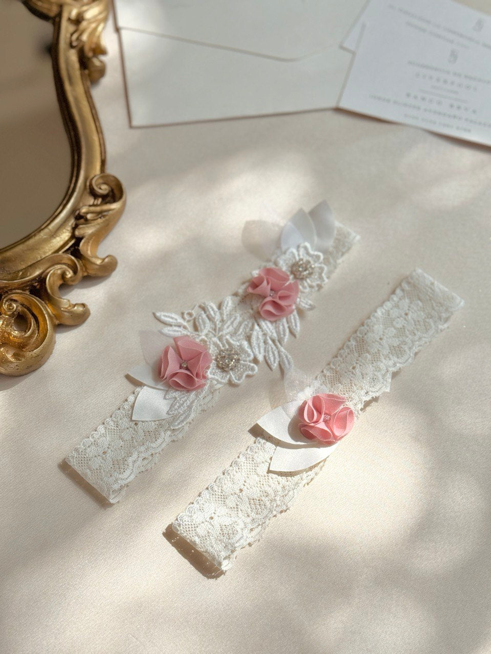 liga clover de novia color rosa