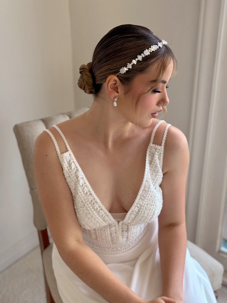 tocado bohemio ma71 con cristal austriaco y perla de rio bridal  hairstyle boho
bridal headband 