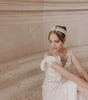 diadema armida ivoryelaborada con  pasta francesa e incrustación de cristal austriaco bridal hairstyle bridal headband 