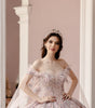 tiara de quinceanera con cristales en tonos rosas