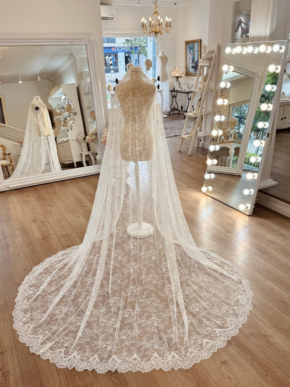 velo de novia de tul de seda español 