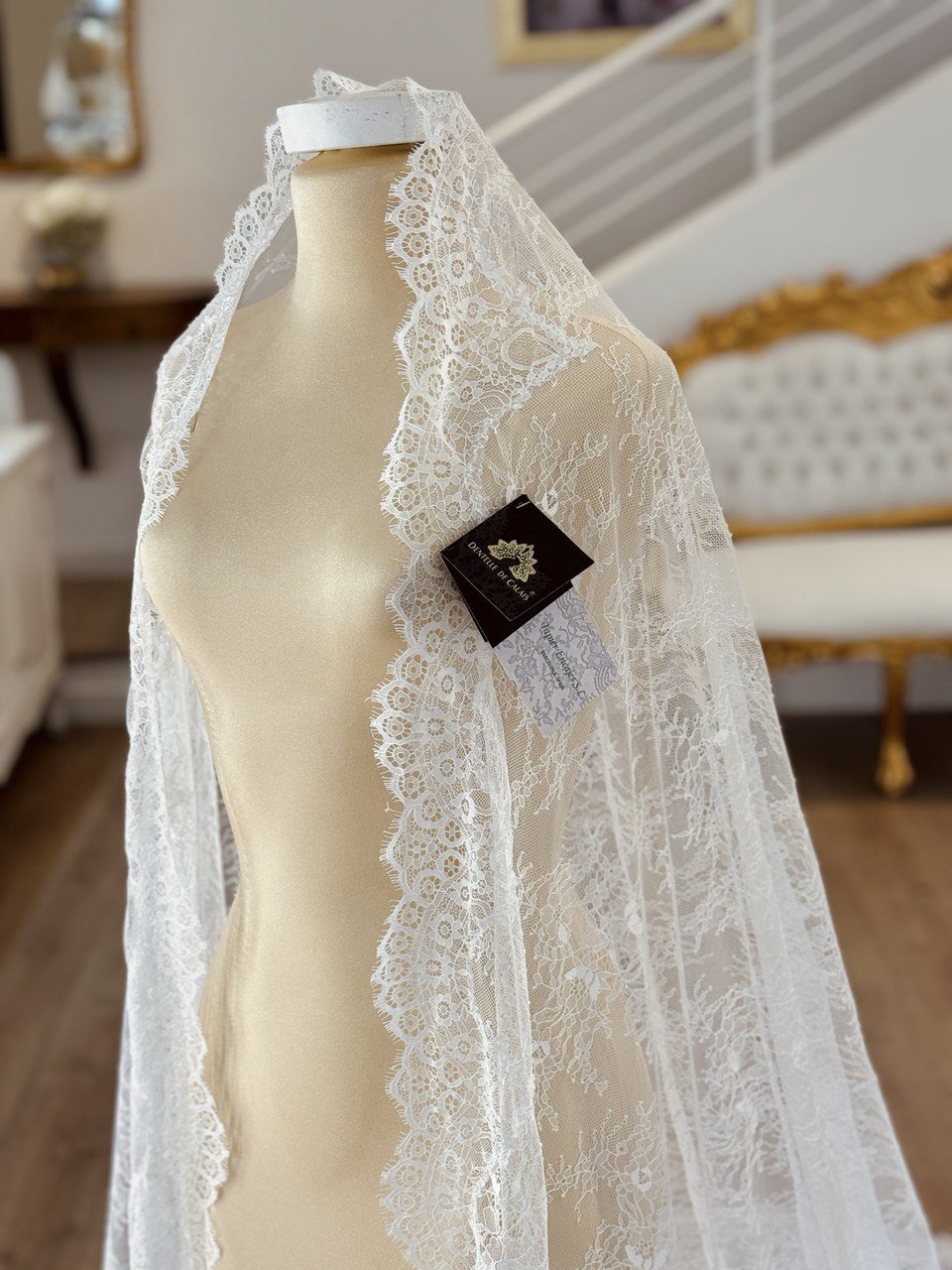 velo de novia de tul de seda español 