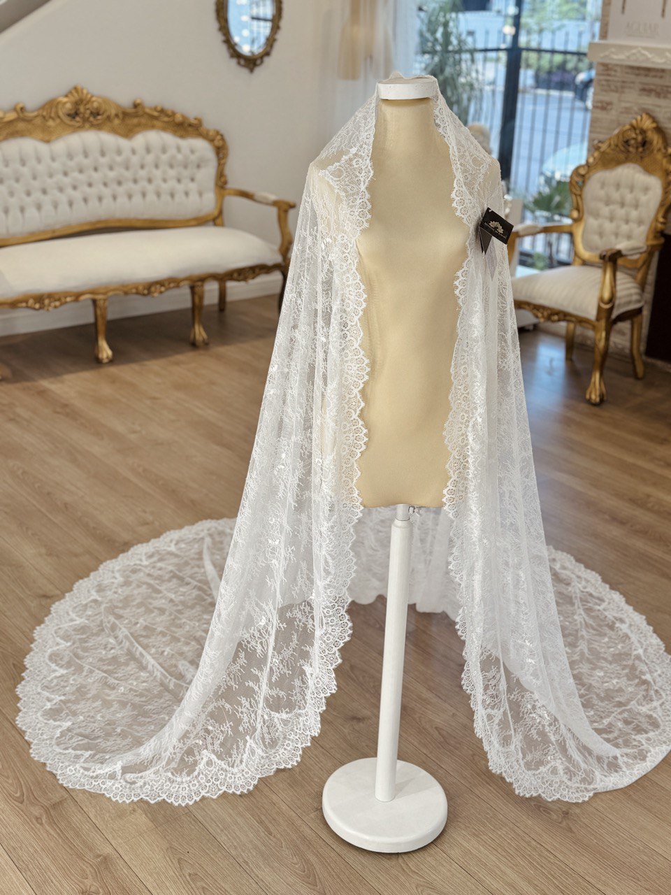 velo de novia de tul de seda español 