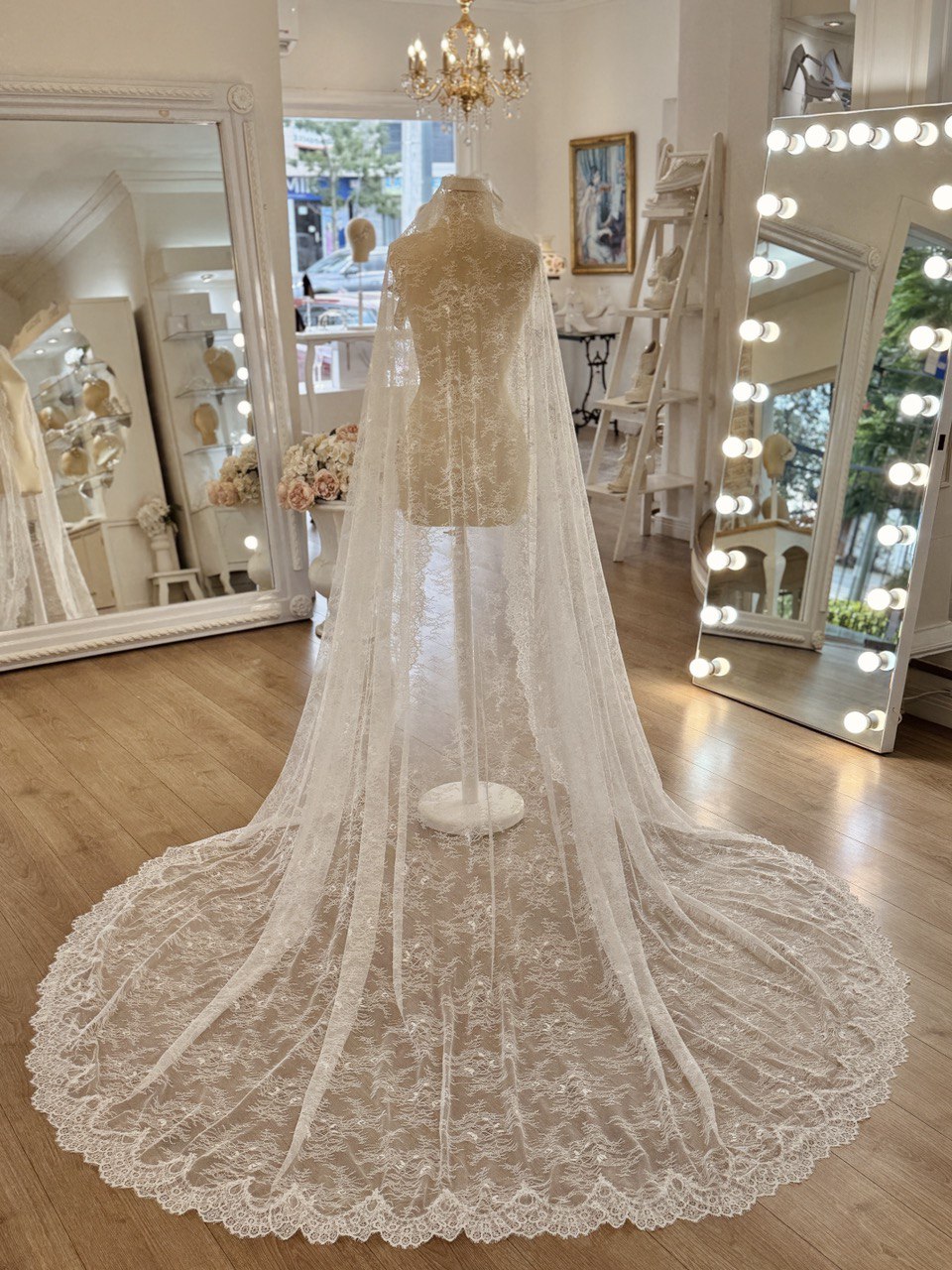 velo de novia de tul de seda español 