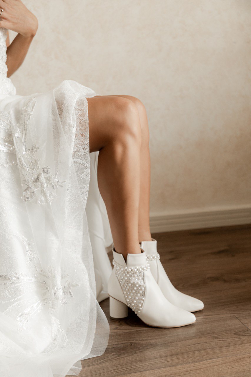 Zapatos Botin Blancos Botin Tacon Blanco Botin De Novia Para La