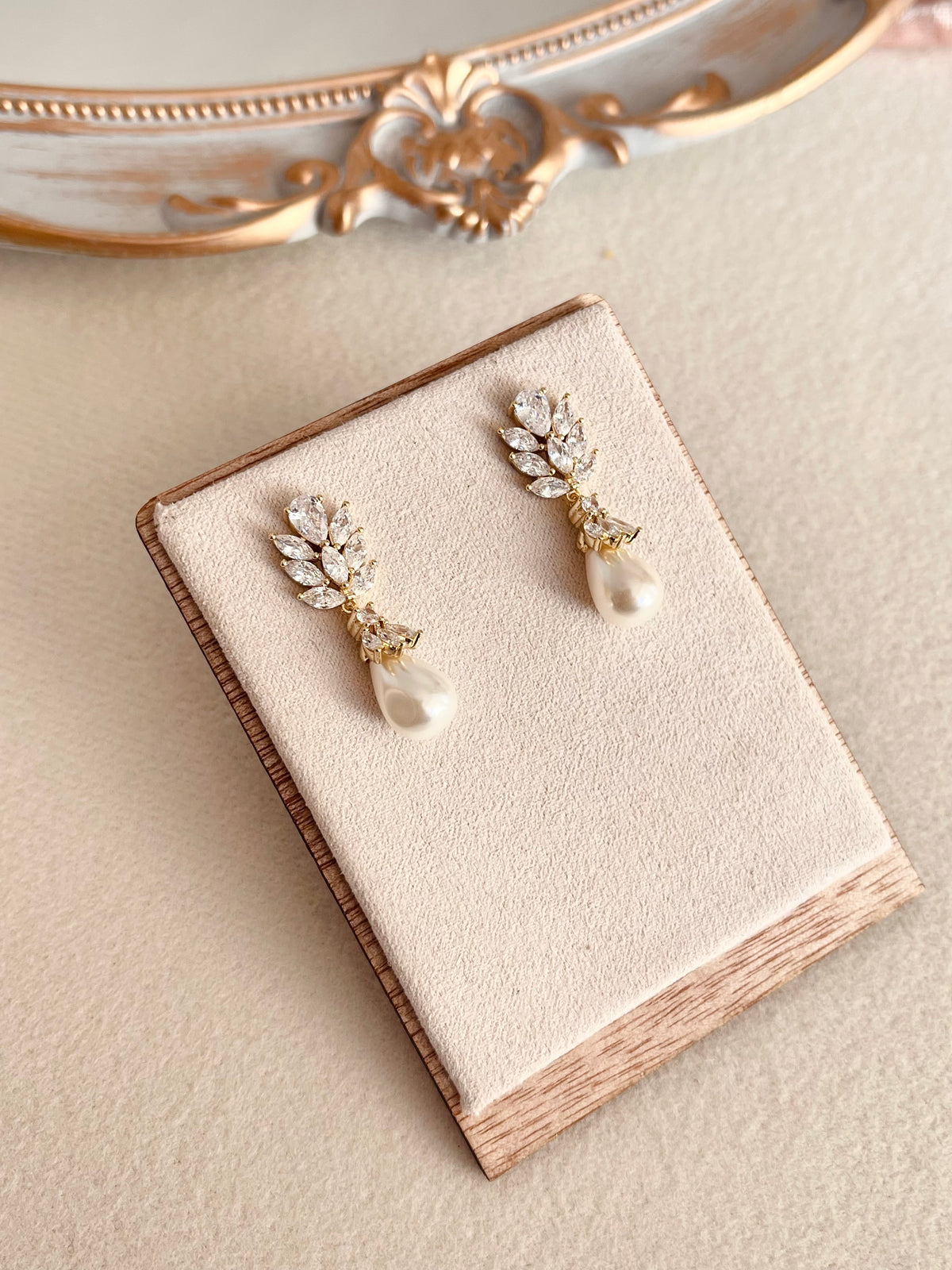 arete de novia con perla ARETES ER28