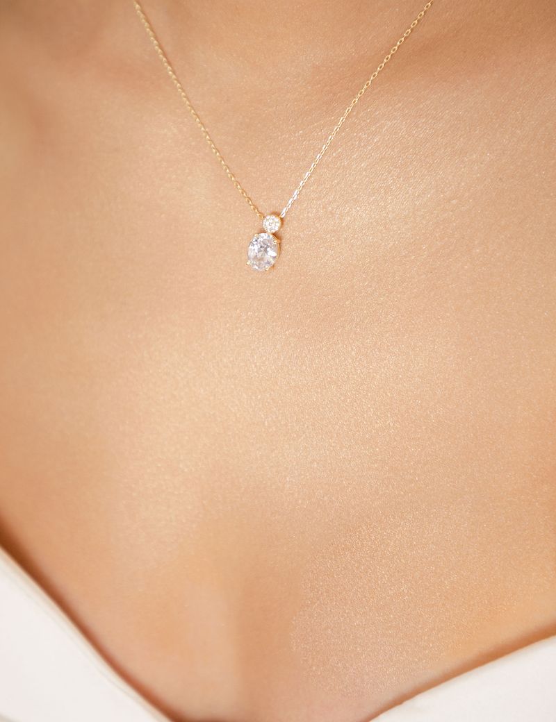 arete con dije y cristal JUEGO B129