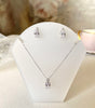 arete con dije y cristal JUEGO B129