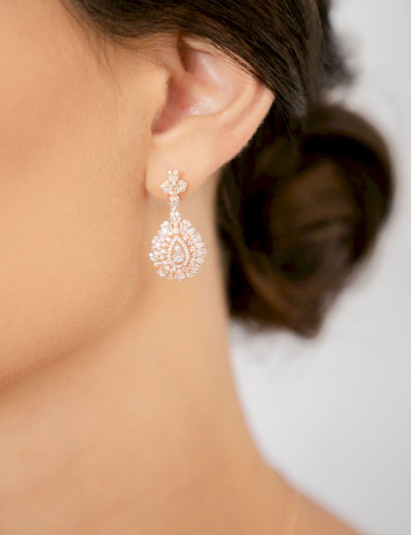 arete con dije y cristal JUEGO ER194