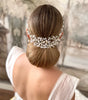 tiara diseño floral con incrustaciones de cristal y chapa en plata