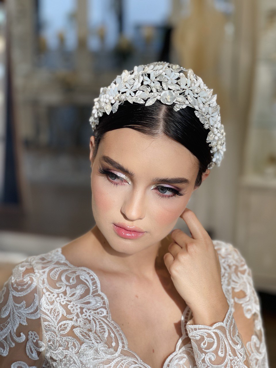 Corona Azahar De Novia Tocado Tiaras Para Novias De Flores Tocado